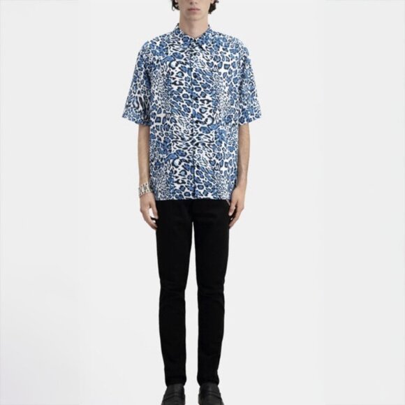 The Kooples | Teal Leopard Print Button Down Shirt | Various Sizes - Picture 1 of 8